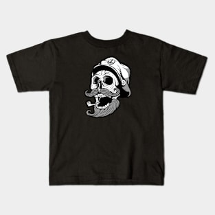 Laughing Skeleton Sea Captain Kids T-Shirt